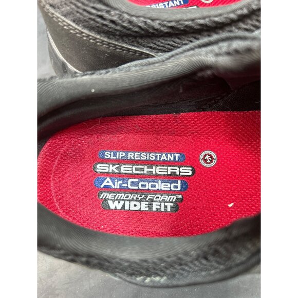 Skechers Womens 10W Black Slip-Resistant Air-Cooled Memory Foam Athletic Shoes - Picture 4 of 8